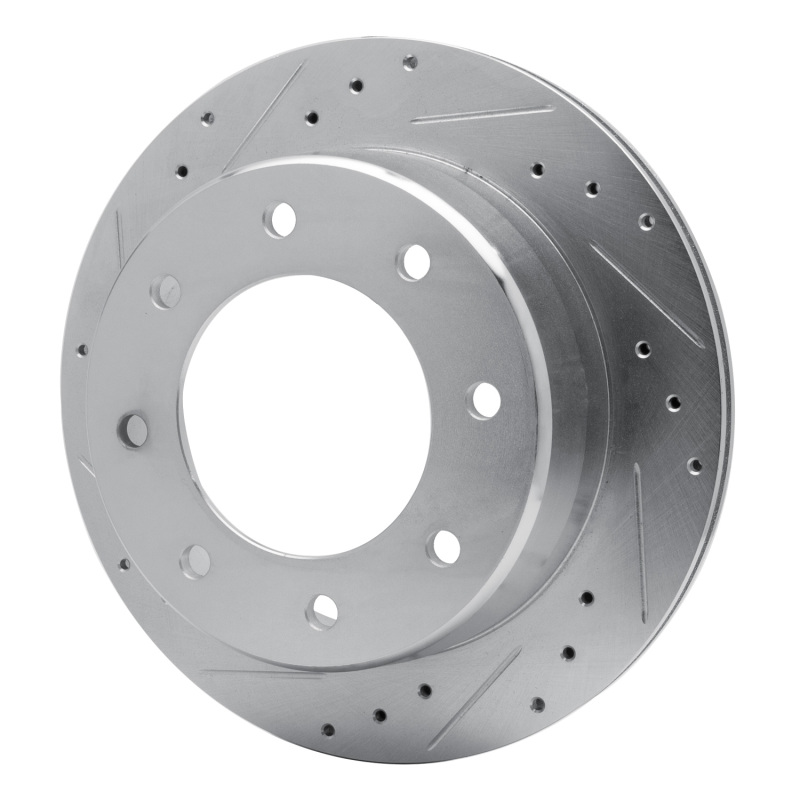 Cadillac DTS Brake Rotor (1) - Rear Left - R1 Concepts - Drilled & Slotted - Silver - `00-`11